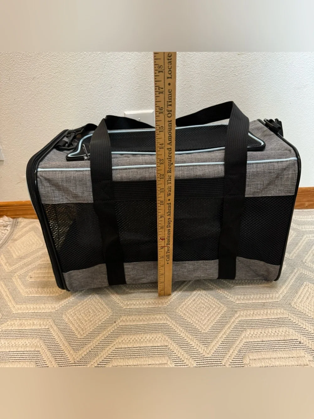 New. Vceoa Soft Pet Carrier 19”x12”x12” Foldable Dog Cat Travel Bag Gray
